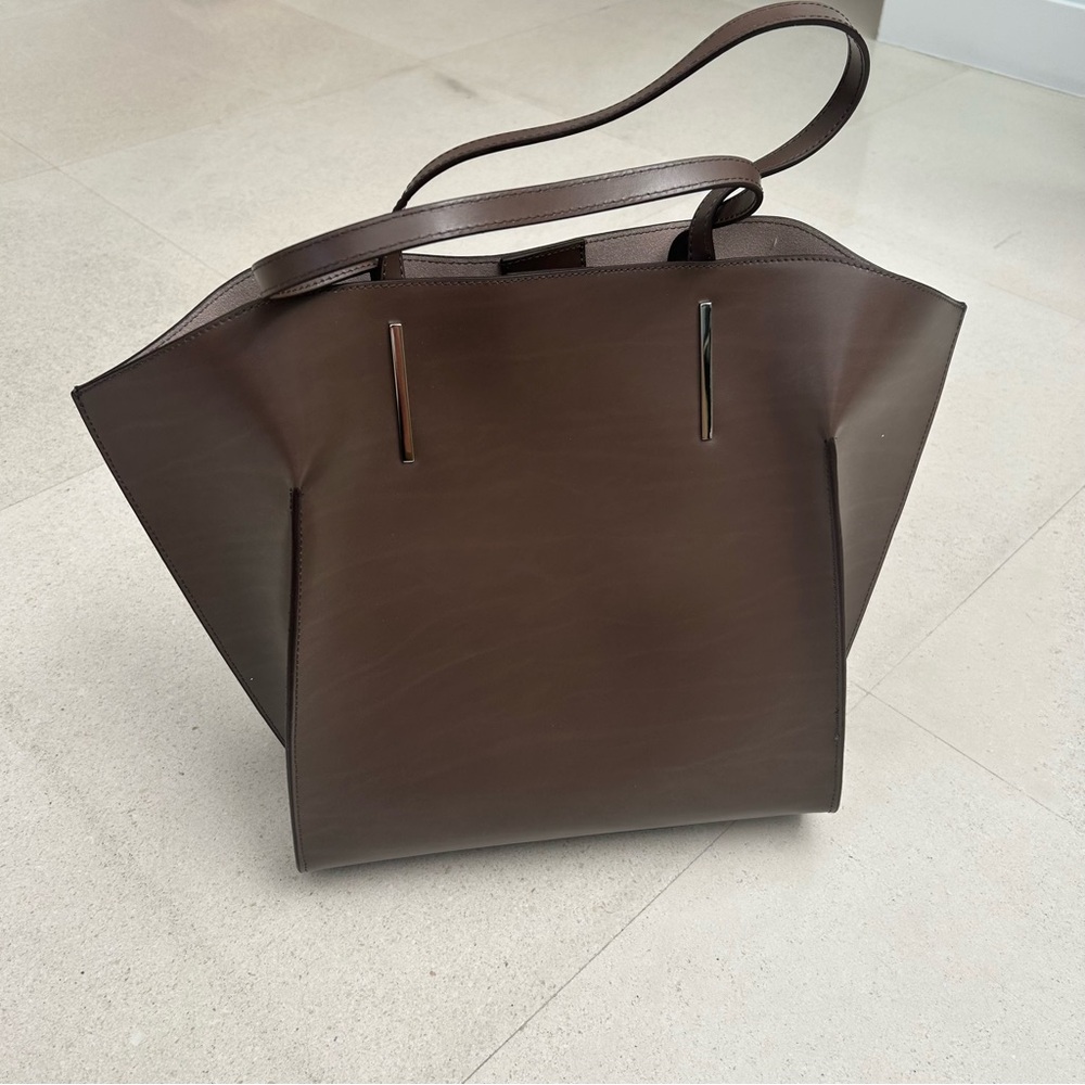 Jey Design Brown-Taupe Leather Tote Bag
